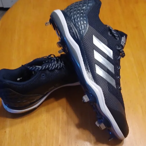 Adidas Dark Blue And Silver Baseball/Softball Cleats Size 14 NWT - Picture 9 of 9